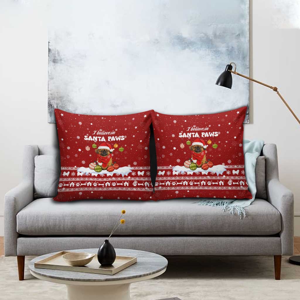 Pekingese Dog I Believe In Santa Paws Christmas Pillow Cover Xmas Holiday Patterns - Wonder Print Shop