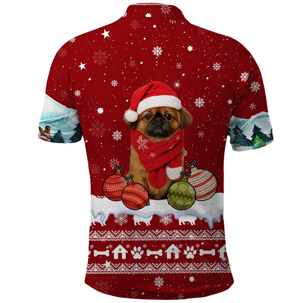 Pekingese Dog I Believe In Santa Paws Christmas Polo Shirt Xmas Holiday Patterns - Wonder Print Shop