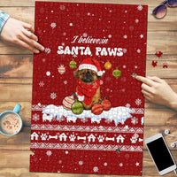 Pekingese Dog I Believe In Santa Paws Christmas Puzzle Xmas Holiday Patterns - Wonder Print Shop