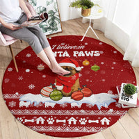 Pekingese Dog I Believe In Santa Paws Christmas Round Carpet Xmas Holiday Patterns - Wonder Print Shop