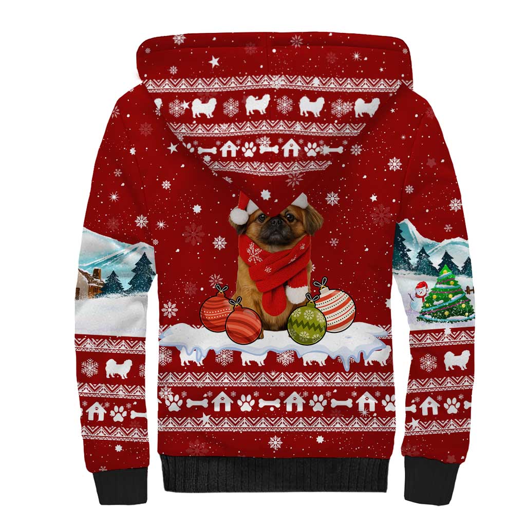 Pekingese Dog I Believe In Santa Paws Christmas Sherpa Hoodie Xmas Holiday Patterns - Wonder Print Shop