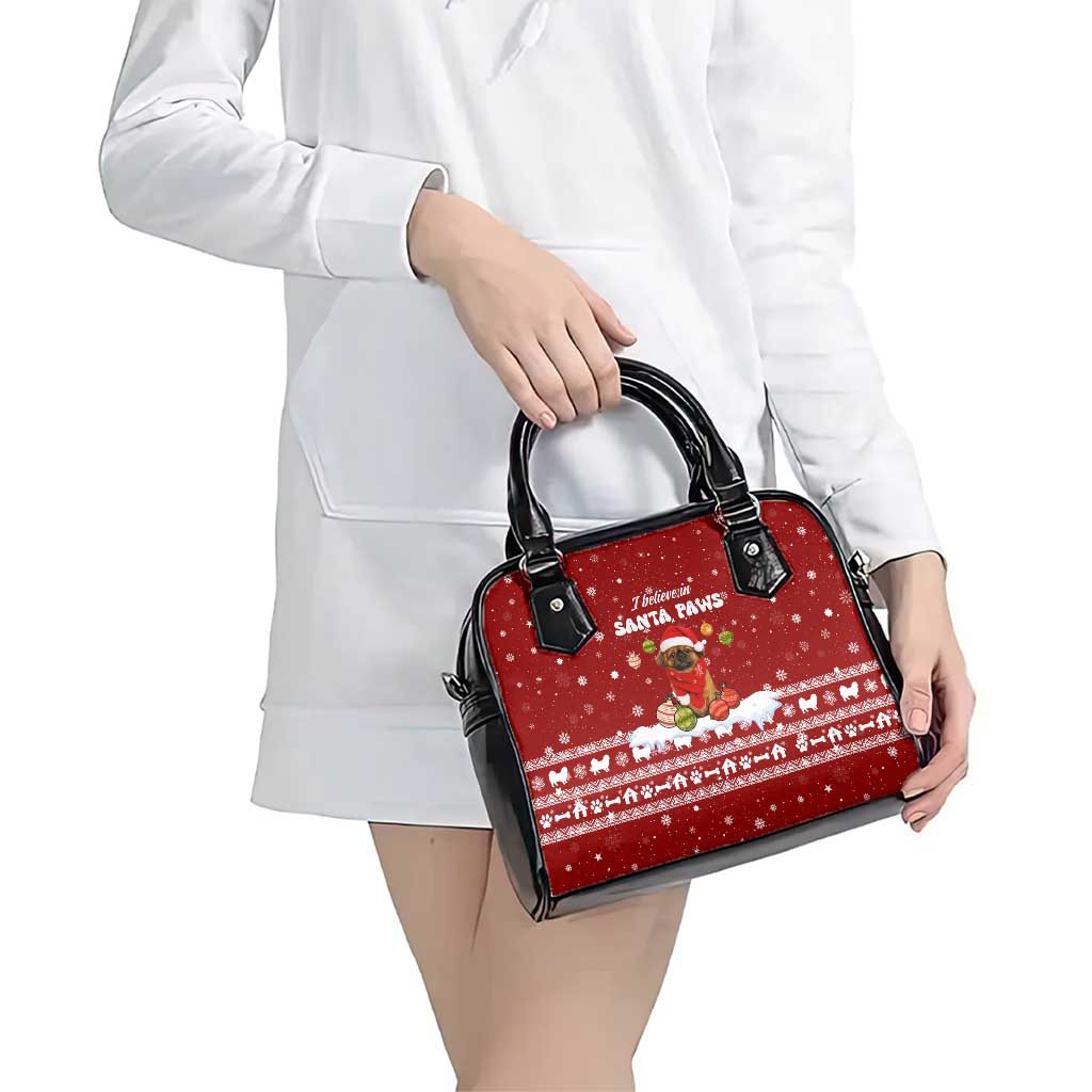 Pekingese Dog I Believe In Santa Paws Christmas Shoulder Handbag Xmas Holiday Patterns - Wonder Print Shop