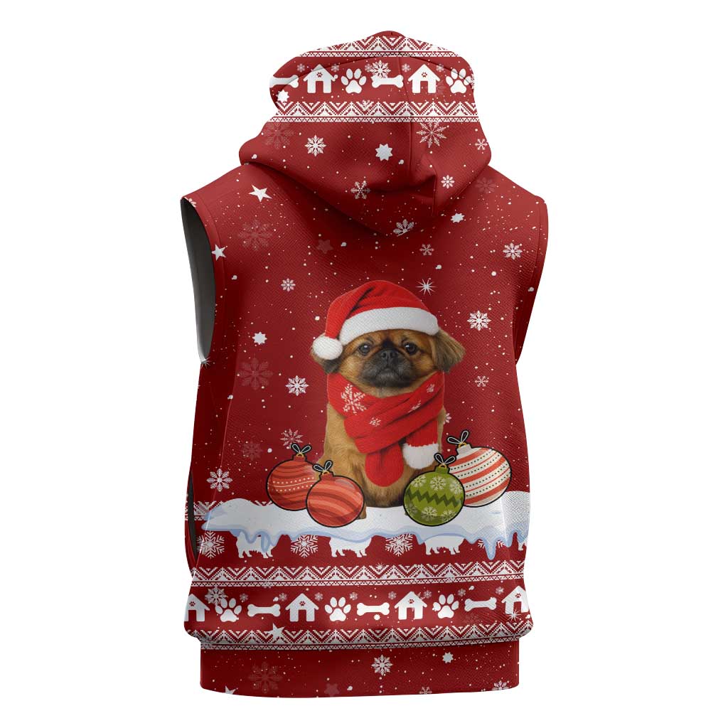 Pekingese Dog I Believe In Santa Paws Christmas Sleeveless Hoodie Xmas Holiday Patterns - Wonder Print Shop