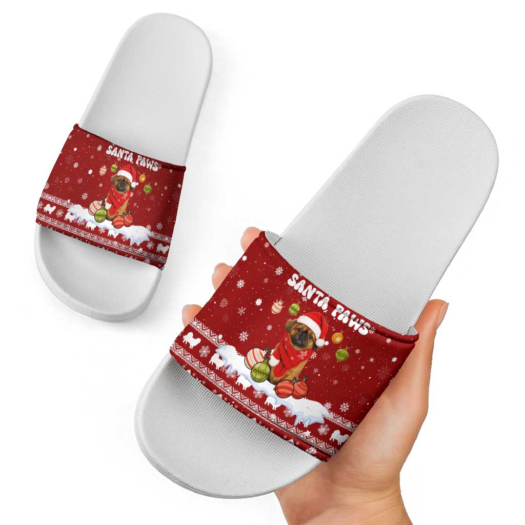 Pekingese Dog I Believe In Santa Paws Christmas Slide Sandals Xmas Holiday Patterns - Wonder Print Shop