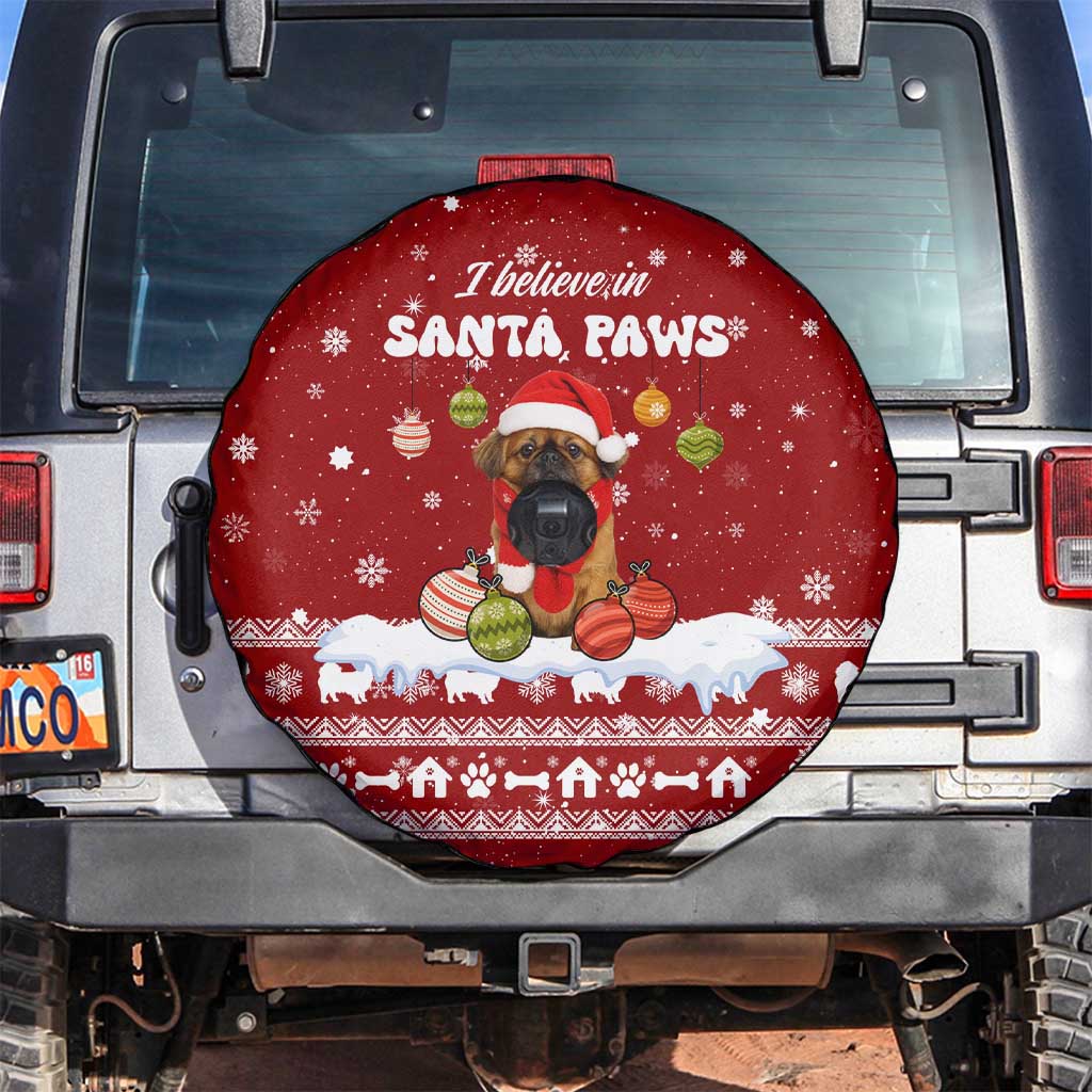 Pekingese Dog I Believe In Santa Paws Christmas Spare Tire Cover Xmas Holiday Patterns - Wonder Print Shop