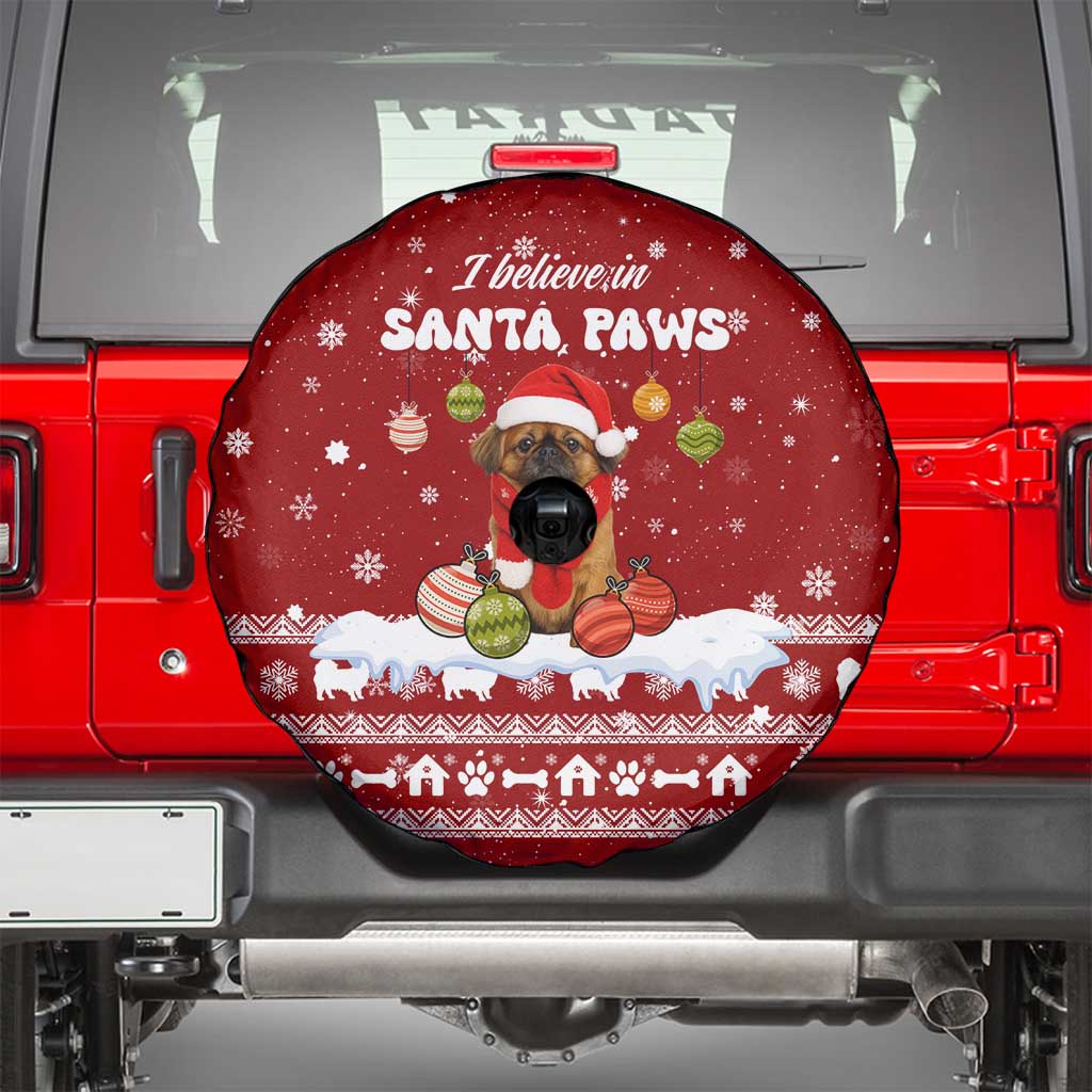 Pekingese Dog I Believe In Santa Paws Christmas Spare Tire Cover Xmas Holiday Patterns - Wonder Print Shop