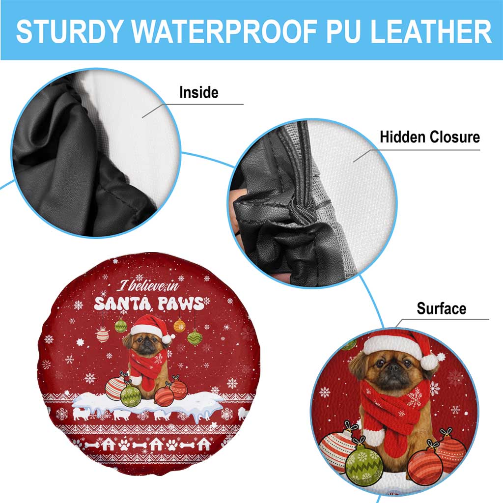 Pekingese Dog I Believe In Santa Paws Christmas Spare Tire Cover Xmas Holiday Patterns - Wonder Print Shop