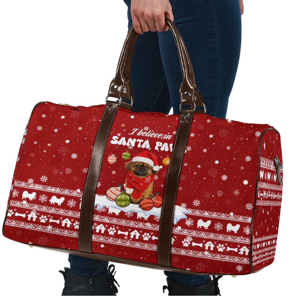 Pekingese Dog I Believe In Santa Paws Christmas Travel Bag Xmas Holiday Patterns - Wonder Print Shop