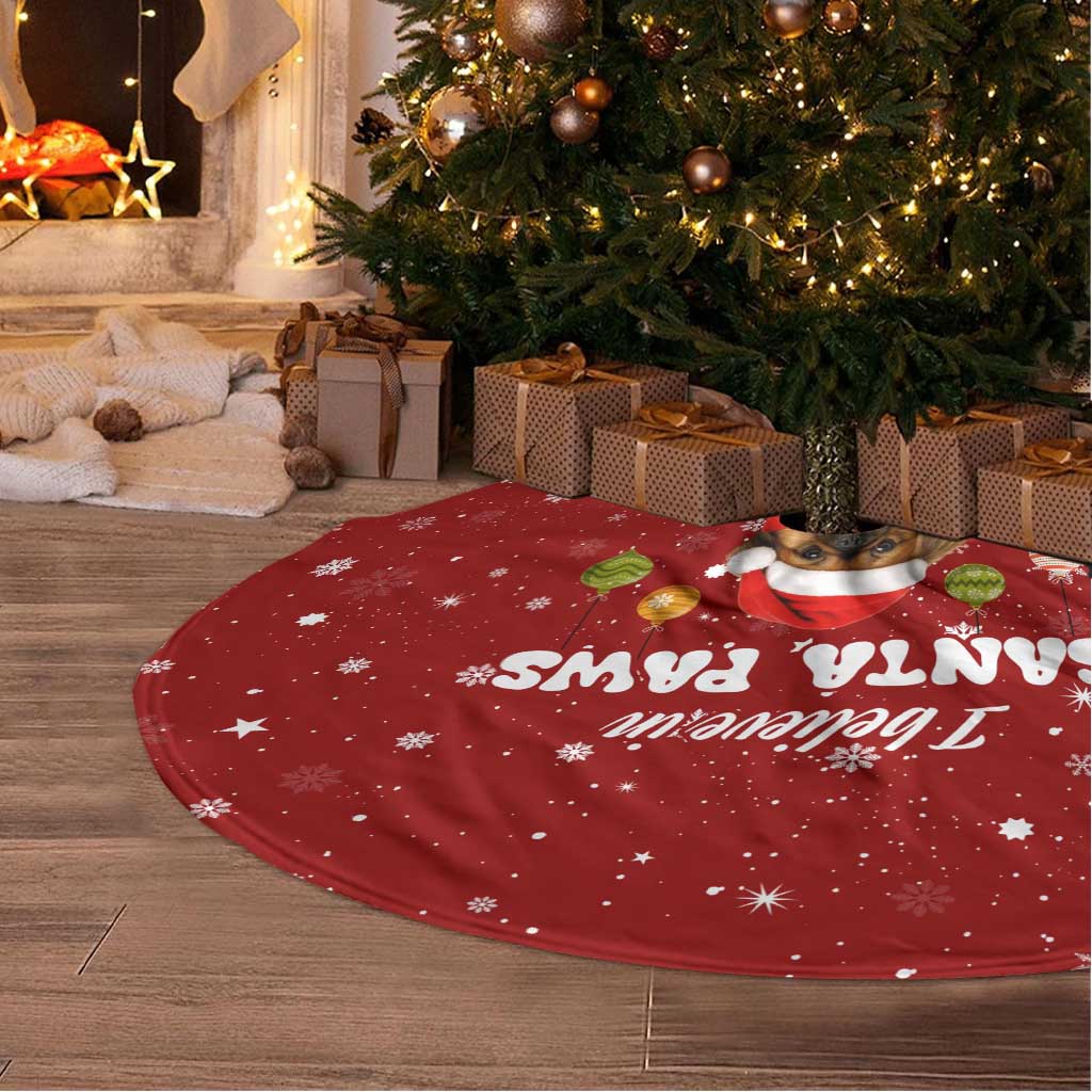 Pekingese Dog I Believe In Santa Paws Christmas Tree Skirt Xmas Holiday Patterns - Wonder Print Shop