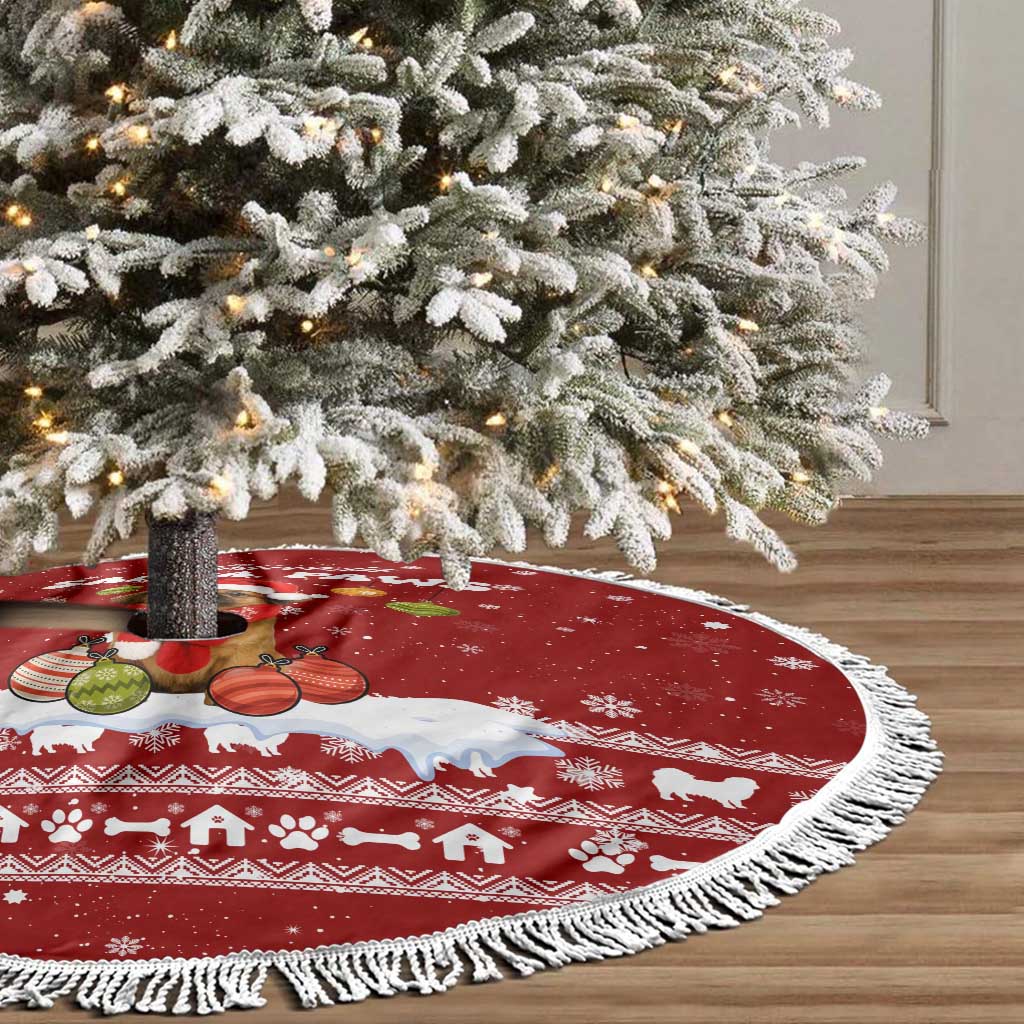 Pekingese Dog I Believe In Santa Paws Christmas Tree Skirt Xmas Holiday Patterns - Wonder Print Shop