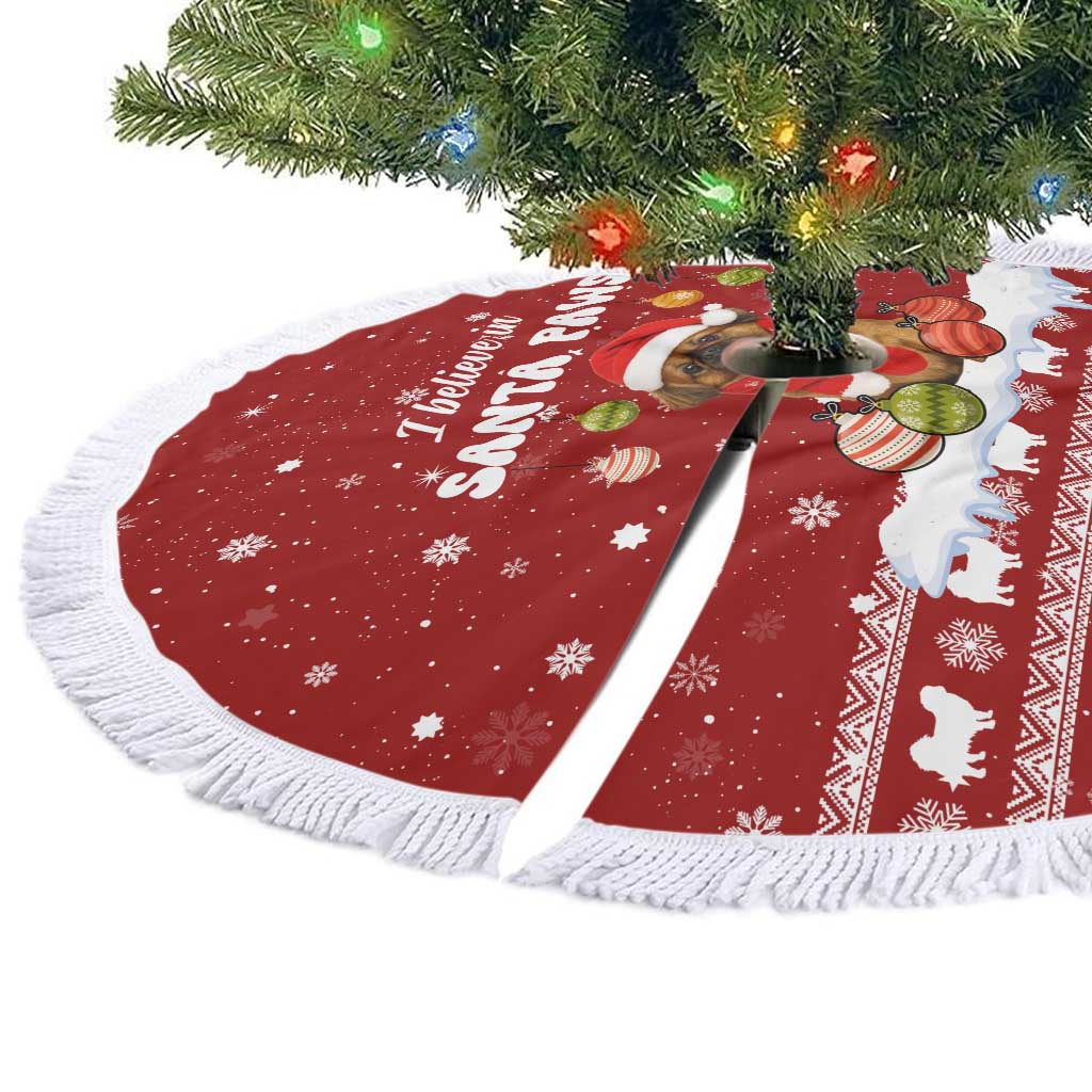 Pekingese Dog I Believe In Santa Paws Christmas Tree Skirt Xmas Holiday Patterns - Wonder Print Shop