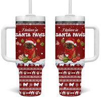 Pekingese Dog I Believe In Santa Paws Christmas Tumbler With Handle Xmas Holiday Patterns - Wonder Print Shop