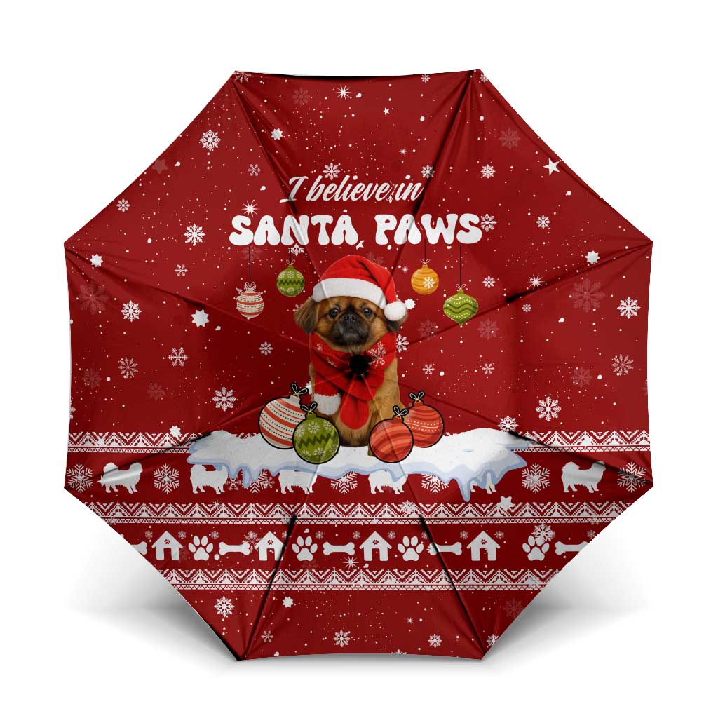 Pekingese Dog I Believe In Santa Paws Christmas Umbrella Xmas Holiday Patterns - Wonder Print Shop