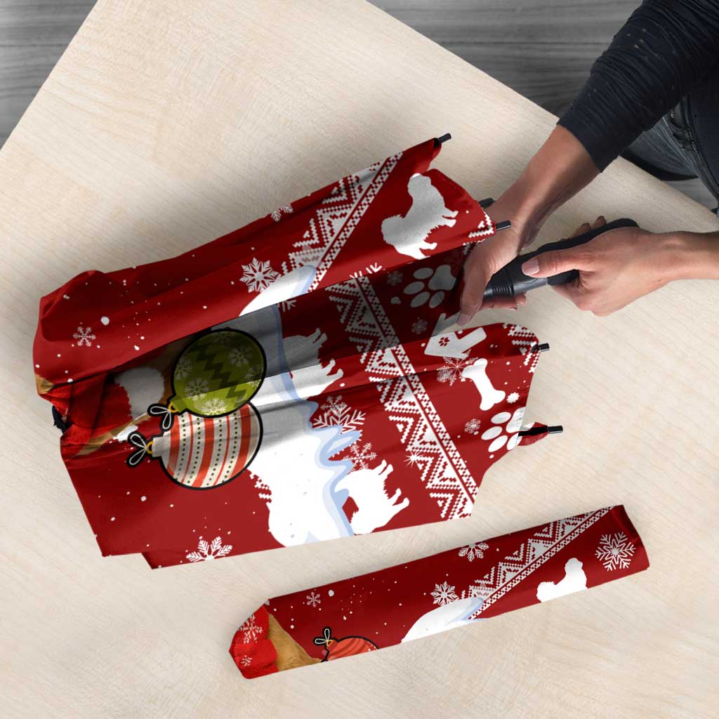 Pekingese Dog I Believe In Santa Paws Christmas Umbrella Xmas Holiday Patterns - Wonder Print Shop