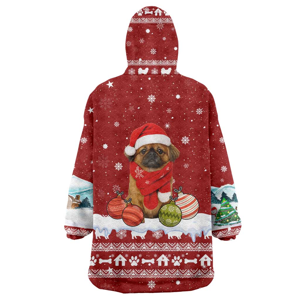 Pekingese Dog I Believe In Santa Paws Christmas Wearable Blanket Hoodie Xmas Holiday Patterns - Wonder Print Shop