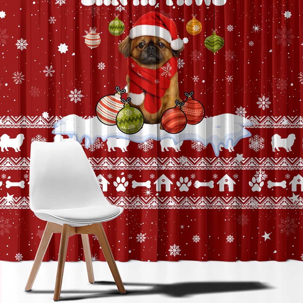 Pekingese Dog I Believe In Santa Paws Christmas Window Curtain Xmas Holiday Patterns - Wonder Print Shop