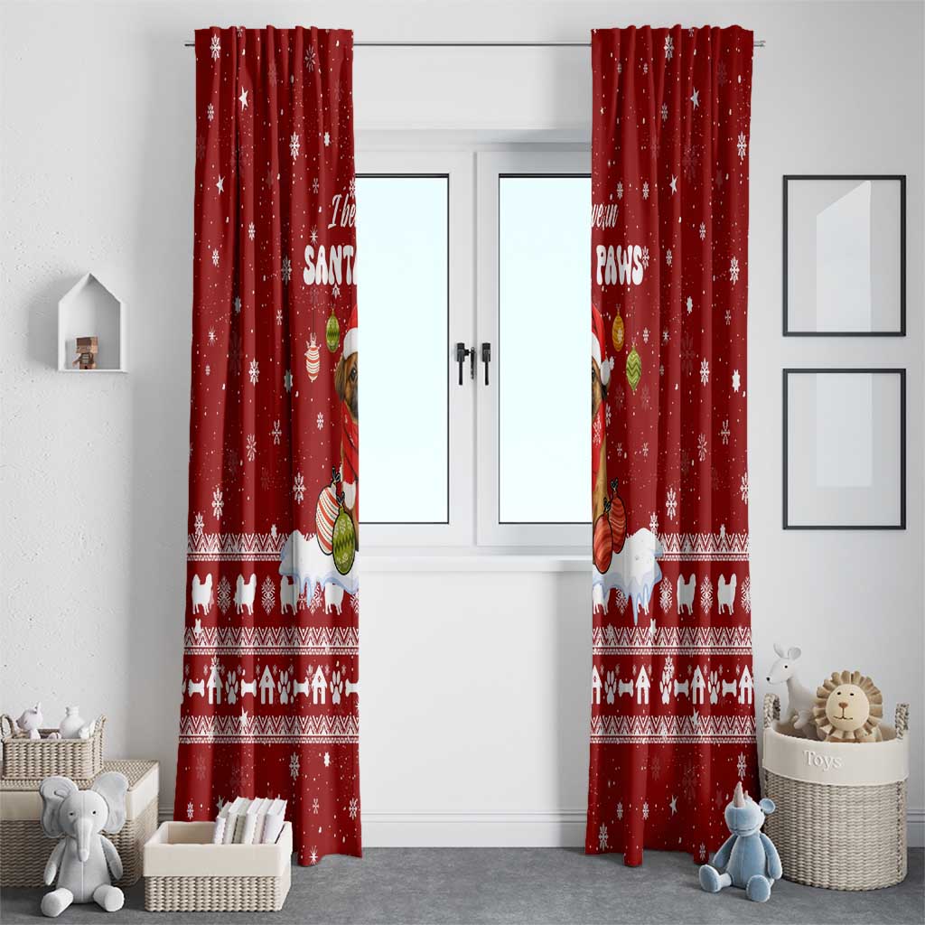 Pekingese Dog I Believe In Santa Paws Christmas Window Curtain Xmas Holiday Patterns - Wonder Print Shop