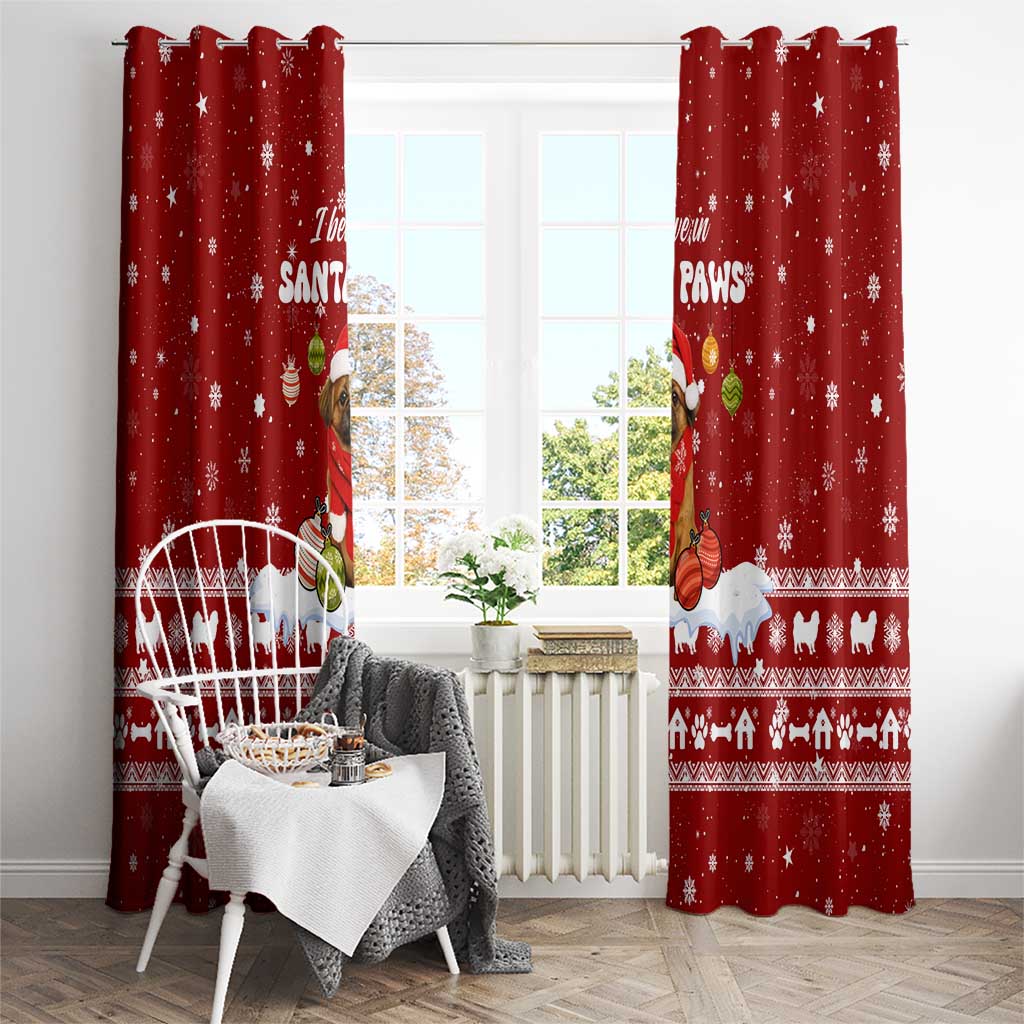 Pekingese Dog I Believe In Santa Paws Christmas Window Curtain Xmas Holiday Patterns - Wonder Print Shop