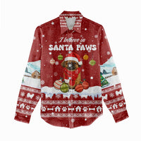 Pekingese Dog I Believe In Santa Paws Christmas Women Casual Shirt Xmas Holiday Patterns - Wonder Print Shop