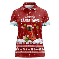 Pekingese Dog I Believe In Santa Paws Christmas Women Polo Shirt Xmas Holiday Patterns - Wonder Print Shop