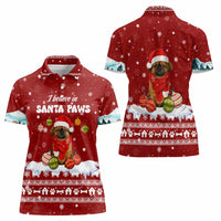 Pekingese Dog I Believe In Santa Paws Christmas Women Polo Shirt Xmas Holiday Patterns - Wonder Print Shop