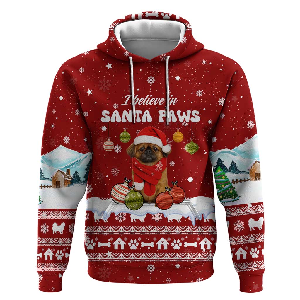 Pekingese Dog I Believe In Santa Paws Christmas Zip Hoodie Xmas Holiday Patterns - Wonder Print Shop