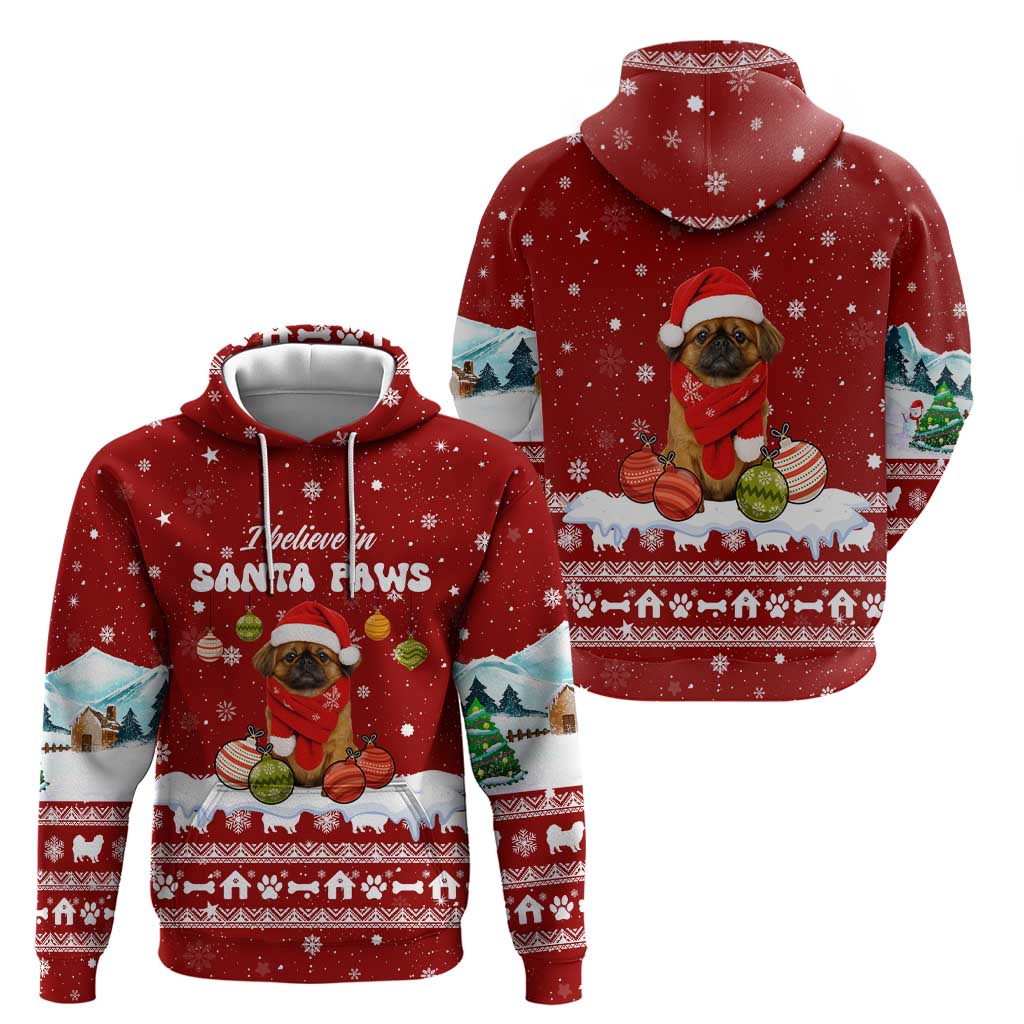 Pekingese Dog I Believe In Santa Paws Christmas Zip Hoodie Xmas Holiday Patterns - Wonder Print Shop
