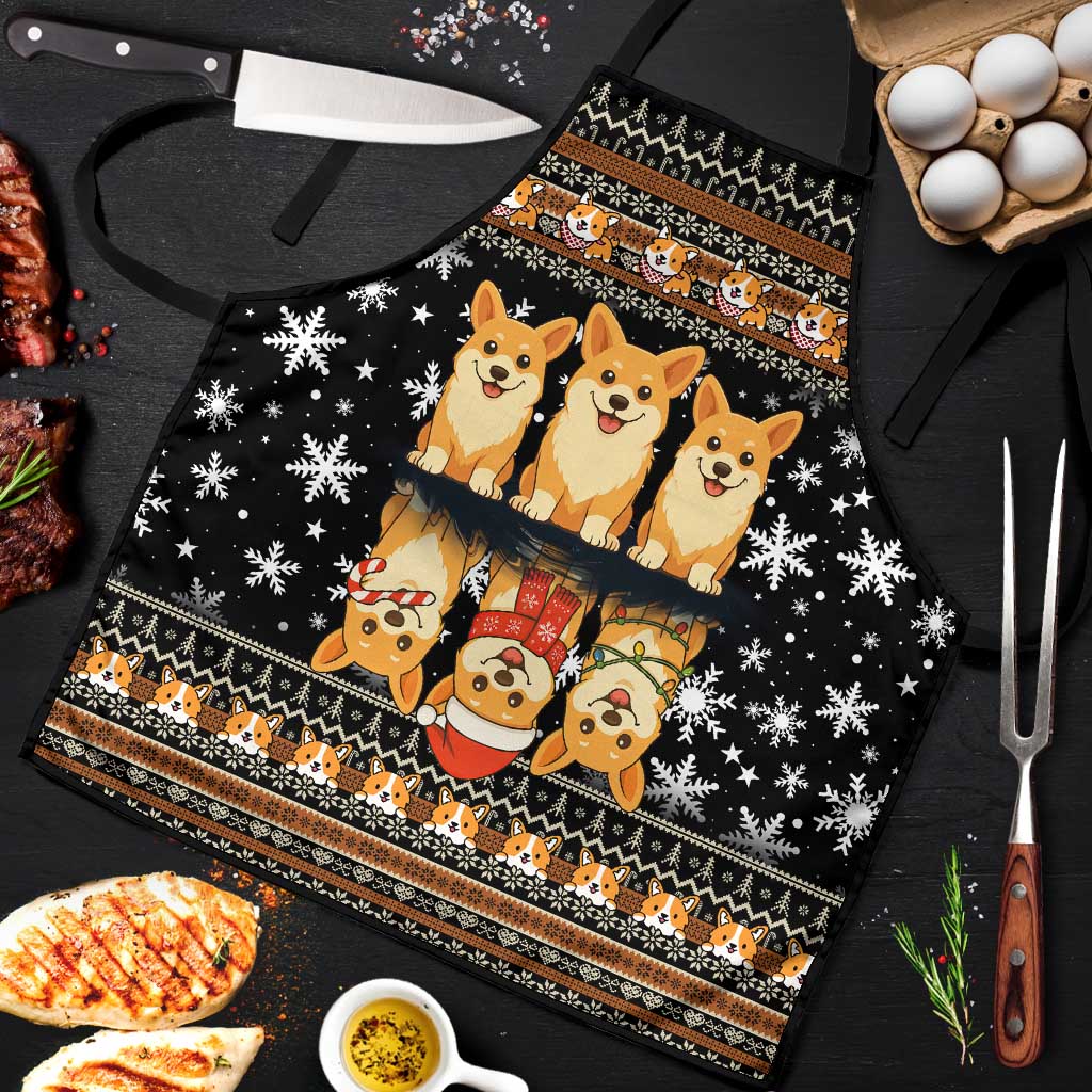 Pembroke Welsh Corgi Dog Christmas Apron Xmas Holiday Patterns - Wonder Print Shop