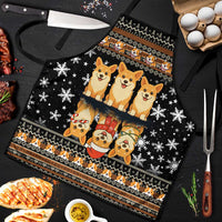 Pembroke Welsh Corgi Dog Christmas Apron Xmas Holiday Patterns - Wonder Print Shop