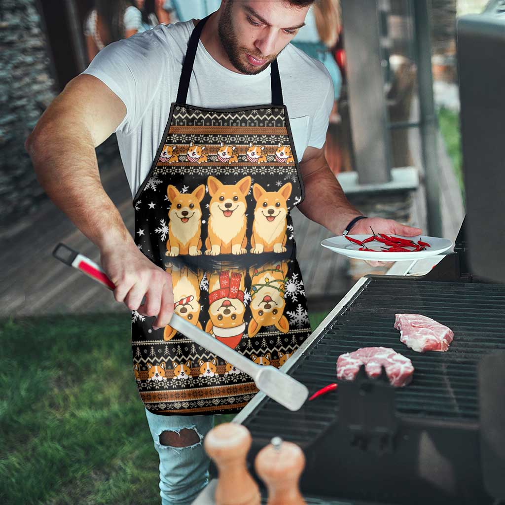 Pembroke Welsh Corgi Dog Christmas Apron Xmas Holiday Patterns - Wonder Print Shop