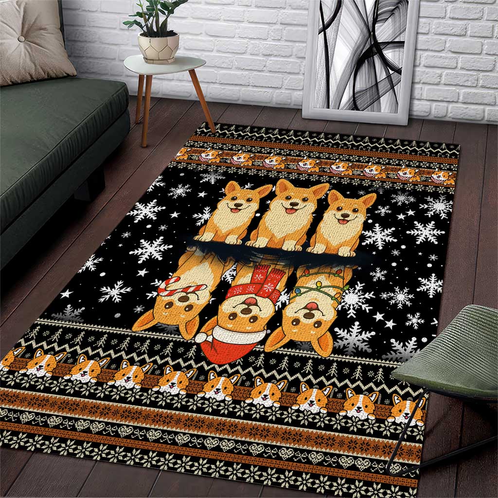 Pembroke Welsh Corgi Dog Christmas Area Rug Xmas Holiday Patterns - Wonder Print Shop