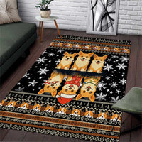 Pembroke Welsh Corgi Dog Christmas Area Rug Xmas Holiday Patterns - Wonder Print Shop