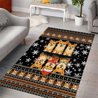 Pembroke Welsh Corgi Dog Christmas Area Rug Xmas Holiday Patterns - Wonder Print Shop