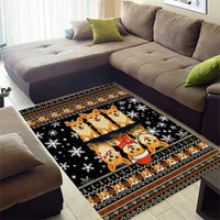 Pembroke Welsh Corgi Dog Christmas Area Rug Xmas Holiday Patterns - Wonder Print Shop