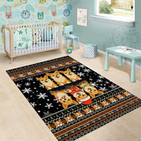 Pembroke Welsh Corgi Dog Christmas Area Rug Xmas Holiday Patterns - Wonder Print Shop