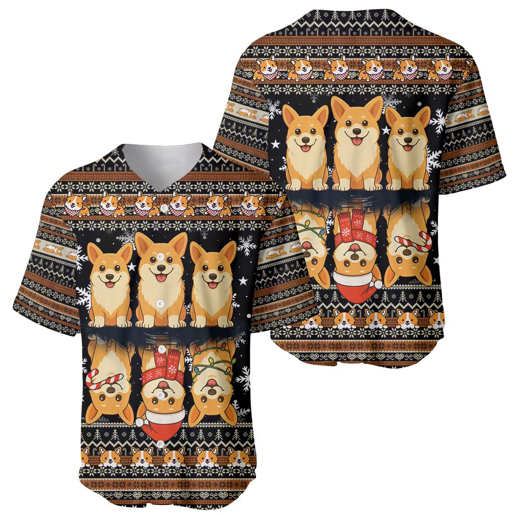 Pembroke Welsh Corgi Dog Christmas Baseball Jersey Xmas Holiday Patterns - Wonder Print Shop
