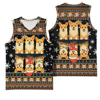 Pembroke Welsh Corgi Dog Christmas Basketball Jersey Xmas Holiday Patterns - Wonder Print Shop