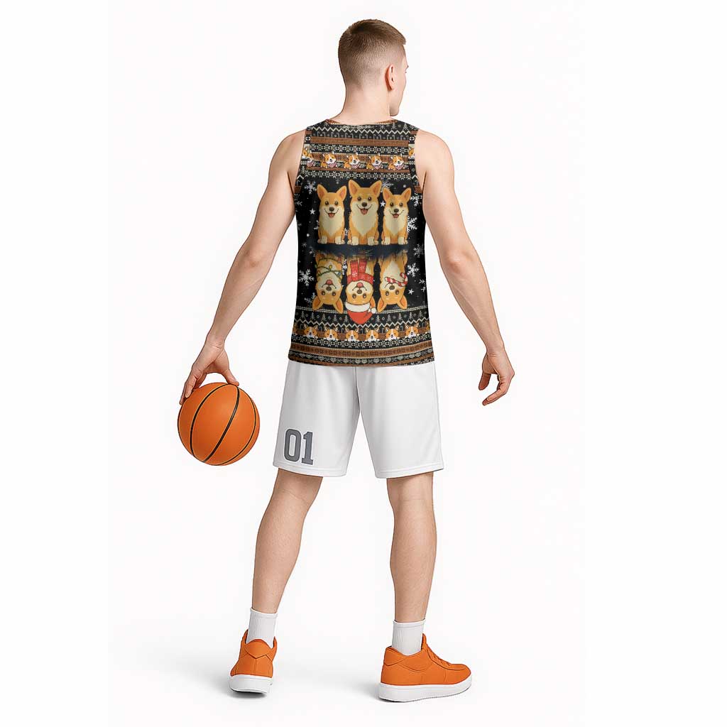Pembroke Welsh Corgi Dog Christmas Basketball Jersey Xmas Holiday Patterns - Wonder Print Shop