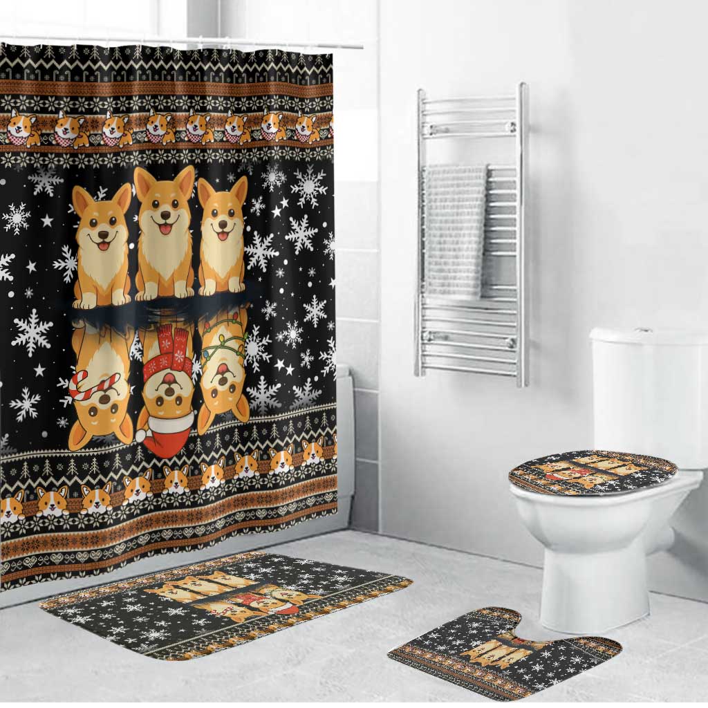 Pembroke Welsh Corgi Dog Christmas Bathroom Set Xmas Holiday Patterns - Wonder Print Shop