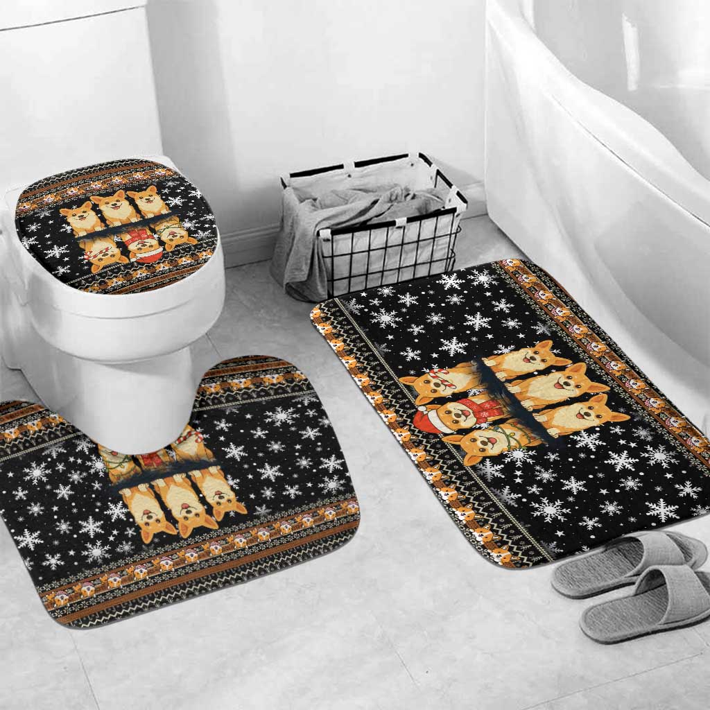 Pembroke Welsh Corgi Dog Christmas Bathroom Set Xmas Holiday Patterns - Wonder Print Shop