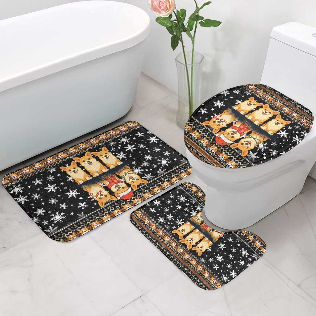 Pembroke Welsh Corgi Dog Christmas Bathroom Set Xmas Holiday Patterns - Wonder Print Shop