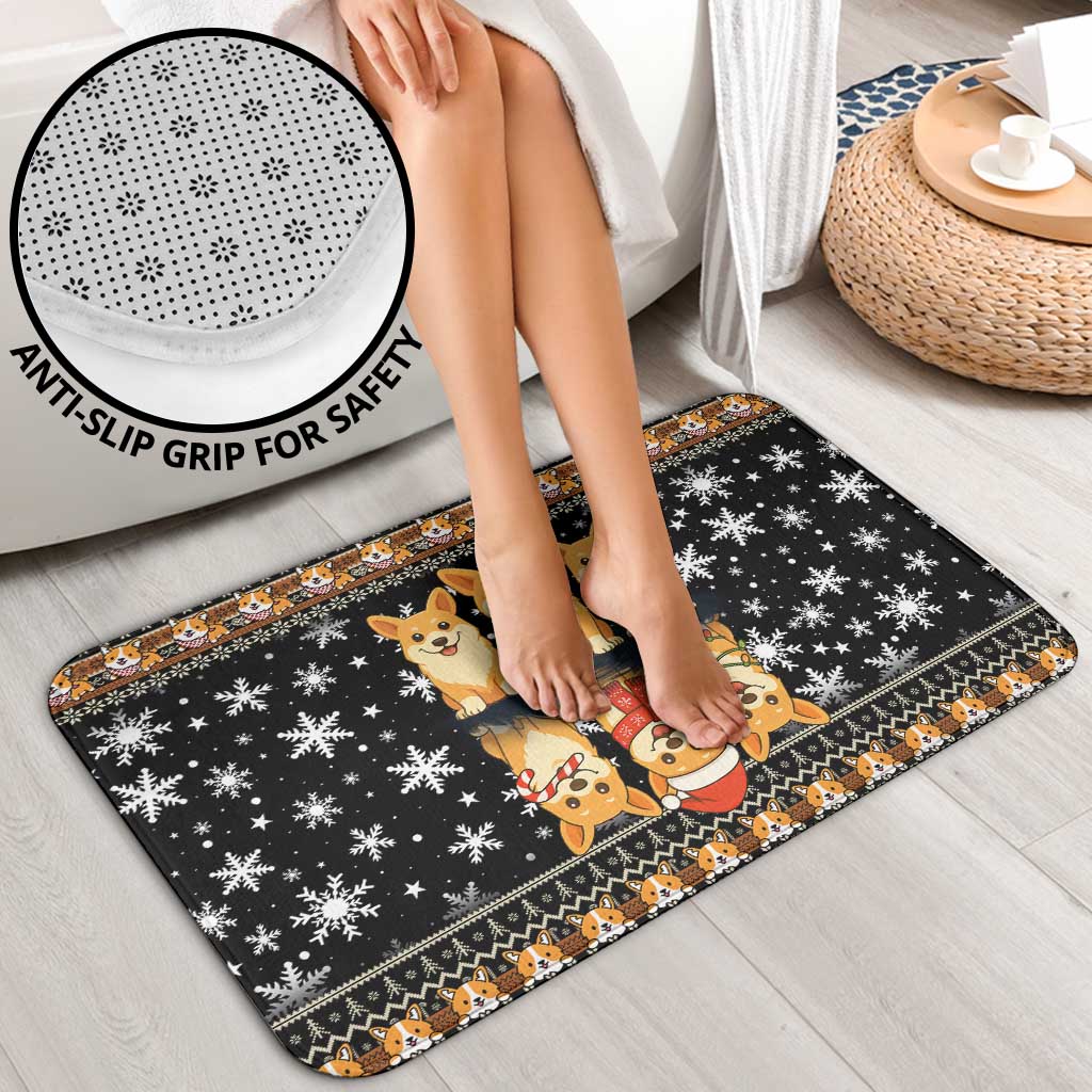 Pembroke Welsh Corgi Dog Christmas Bathroom Set Xmas Holiday Patterns - Wonder Print Shop