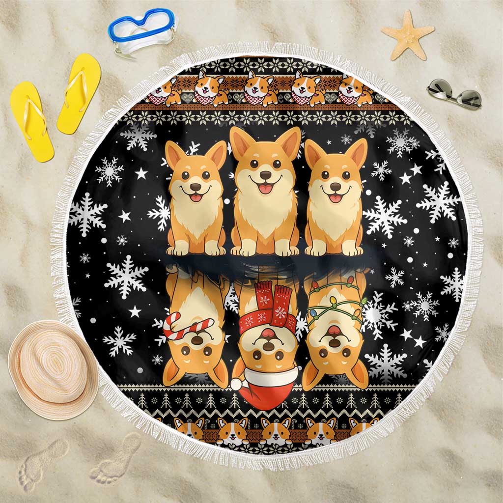 Pembroke Welsh Corgi Dog Christmas Beach Blanket Xmas Holiday Patterns - Wonder Print Shop