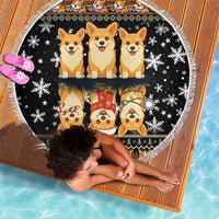Pembroke Welsh Corgi Dog Christmas Beach Blanket Xmas Holiday Patterns - Wonder Print Shop