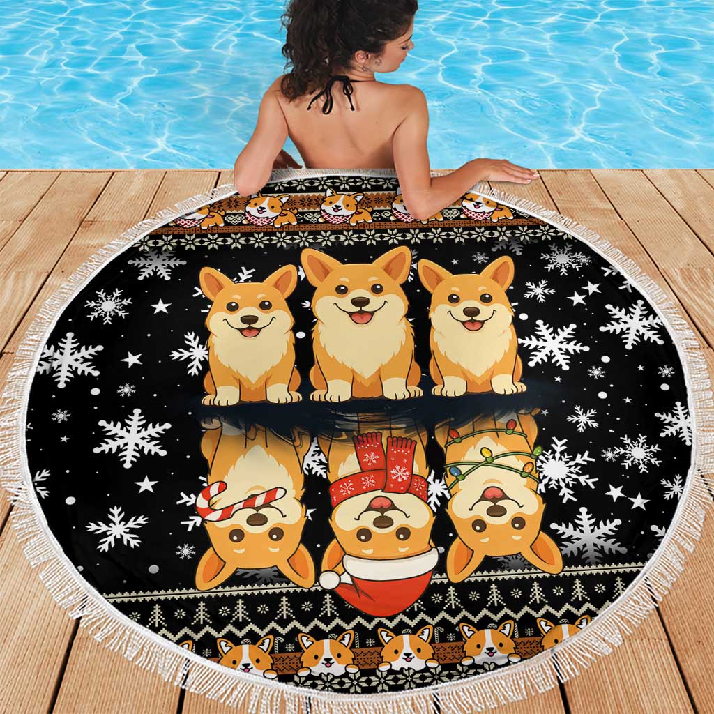 Pembroke Welsh Corgi Dog Christmas Beach Blanket Xmas Holiday Patterns - Wonder Print Shop