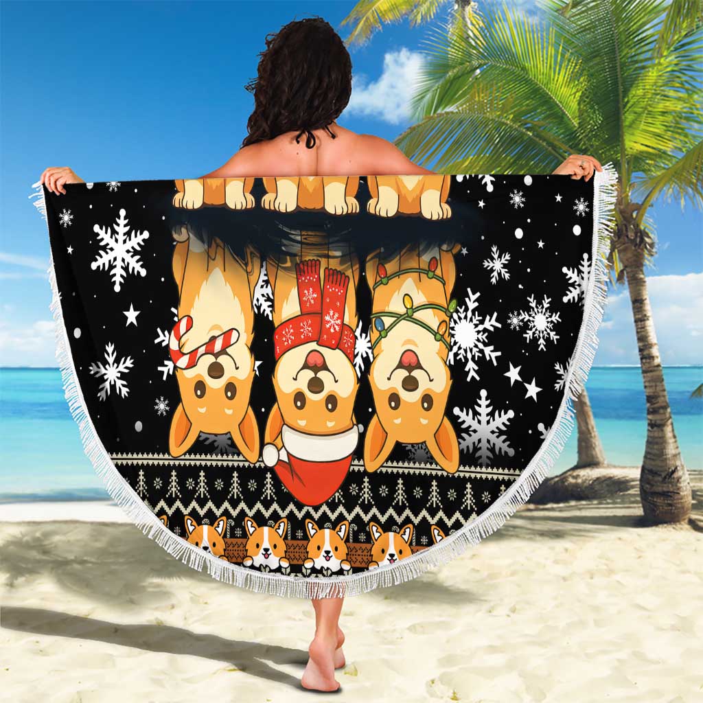 Pembroke Welsh Corgi Dog Christmas Beach Blanket Xmas Holiday Patterns - Wonder Print Shop