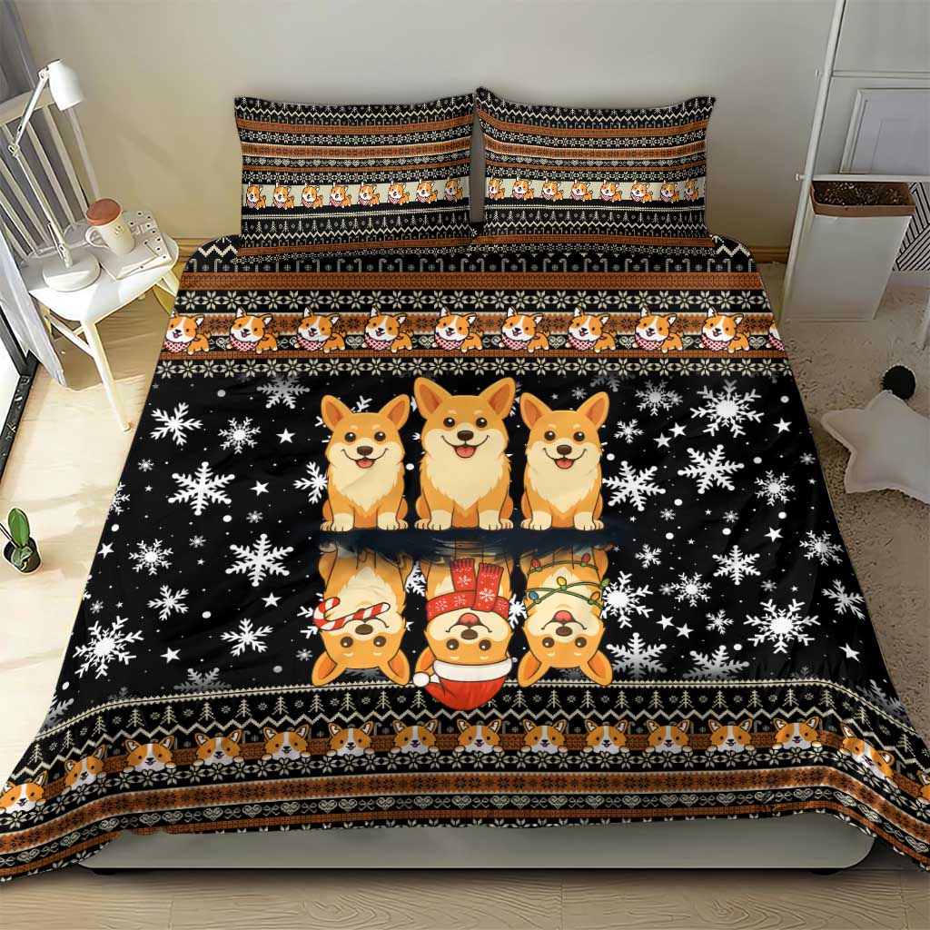 Pembroke Welsh Corgi Dog Christmas Bedding Set Xmas Holiday Patterns - Wonder Print Shop