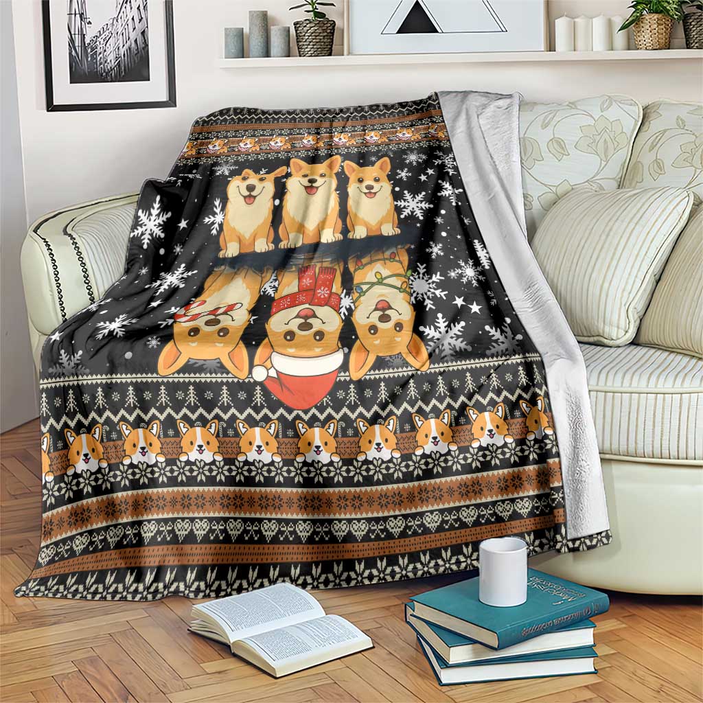 Pembroke Welsh Corgi Dog Christmas Blanket Xmas Holiday Patterns - Wonder Print Shop