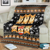 Pembroke Welsh Corgi Dog Christmas Blanket Xmas Holiday Patterns - Wonder Print Shop
