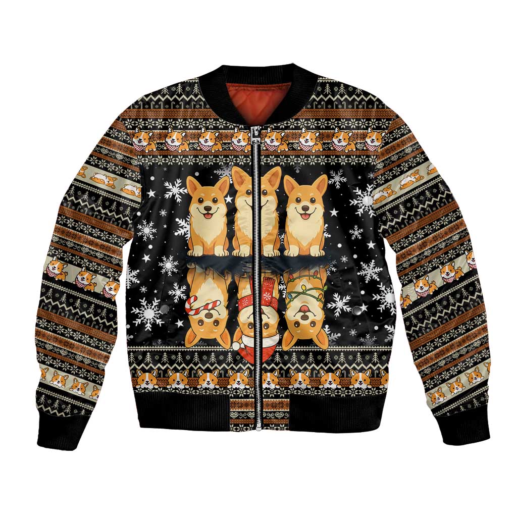 Pembroke Welsh Corgi Dog Christmas Bomber Jacket Xmas Holiday Patterns - Wonder Print Shop